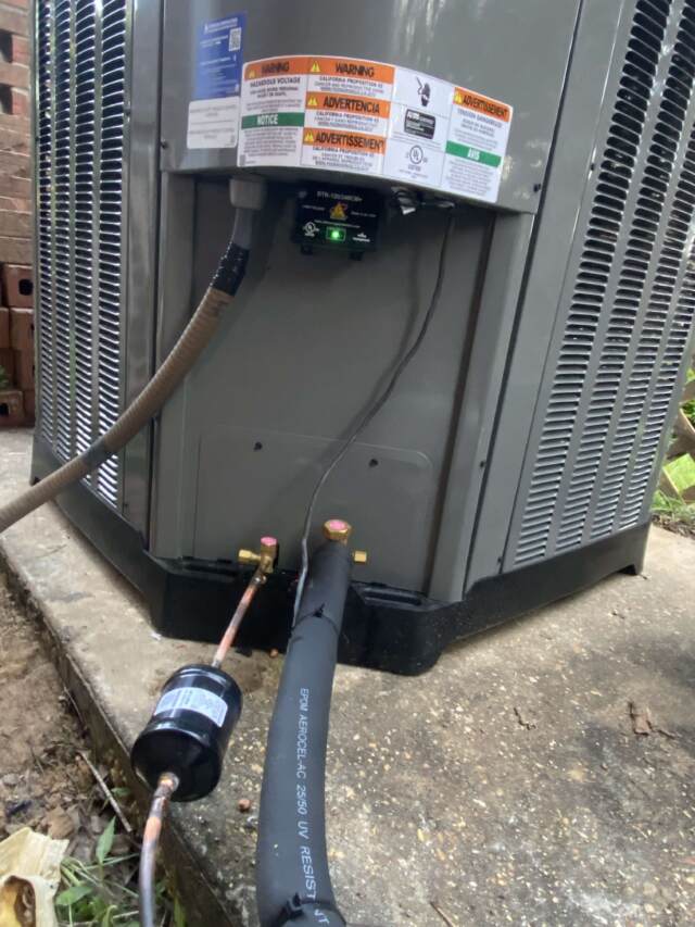 outside condenser connections